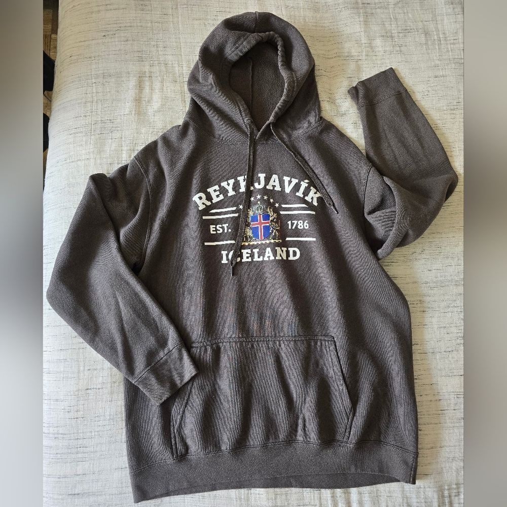 Oversized Gray Reykjavik Iceland Hoodie